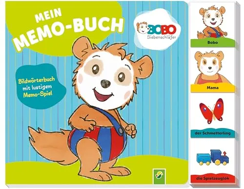 Bobo Siebenschläfer Mein Memo-Buch: Mit illustrierten Alltagssituationen und 40 Memo-Karten spielerisch neue Wörter lernen | Für Kinder ab 3 Jahren