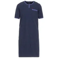 Henry Terre Nachthemd Nachthemd Kurzarm - Uni blau XXL