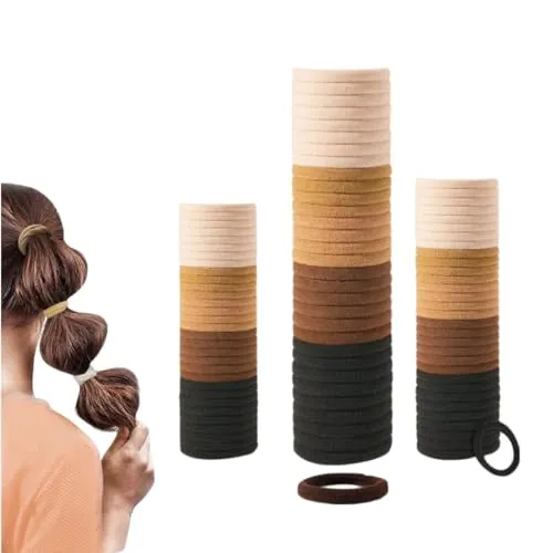 Stück Haargummis Damen, Weich Elastische Haar Nahtlose Haarbänder, Dickes Baumwolle Haargummi, Nahtlose Baumwoll 100