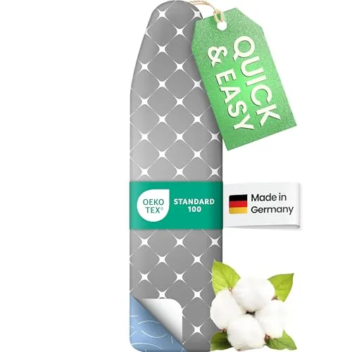 SimplySmooth Premium Bügelbrettbezug 150x50 I OEKOTEX100 I Made IN Germany I Bügeltischbezug I Komfortpolster I Bügelbezug für 145-150x45-50cm Bügelbrett Bezugfür Dampfbügelstation I Größe XXL