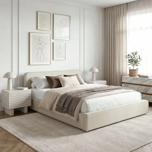 IDIMEX Polsterbett MARINI 140x200 cm - Elegantes Polsterbett mit gepolstertem Kopfteil und Lattenrost für optimalen Schlafkomfort. Hochwertiger Stoffbezug in dezenter Melange-Optik sorgt für stilvolle Akzente im Schlafzimmer.