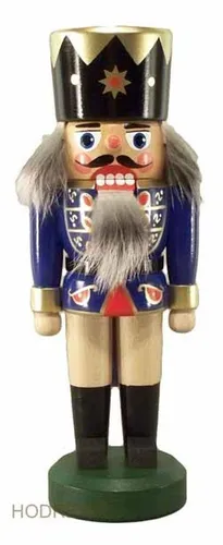 Nussknacker König dunkelblau 21cm NEU  Nußknacker Holz Figur Erzgebirge