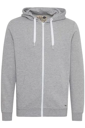 !Solid SDOlli Zip-Hood Herren Sweatjacke Kapuzenjacke Hoodie mit Kapuze Kordelzug Reißverschluss Kängurutasche Regular fit, Größe:2XL, Farbe:Light Grey Melange (8242)