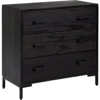 Produktbild vidaXL Kommode Schwarz 75x35x70 cm aus massivem Kiefernholz