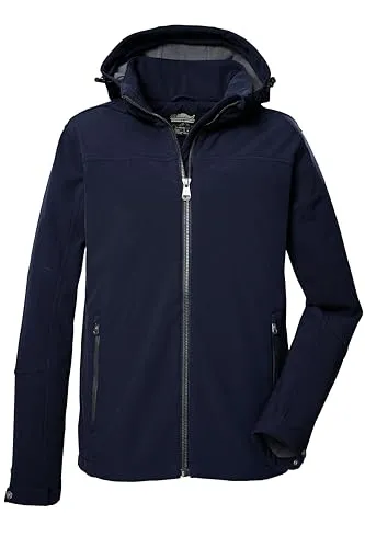 Killtec Herren Softshelljacke mit abzippbarer Kapuze - Funktionsjacken, wasserabweisend und winddicht mit warmem Innenfleece, ideal für Outdoor-Aktivitäten und umweltfreundlich durch PFC-freie Materialien.