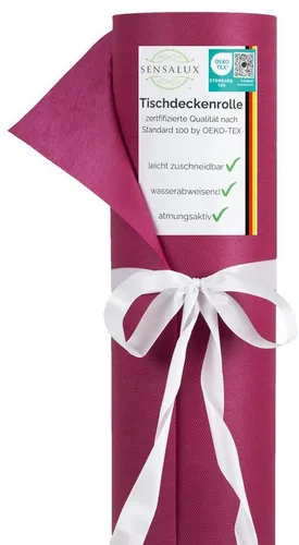 Sensalux Tischdeckenrolle Beere 1m x 25m - Praktische, abwaschbare Tischdeckenrolle aus stoffähnlichem Vlies - ideal für Events. Reißfest und leicht zu handhaben, sorgt sie für einen stilvollen Tisch und einfache Reinigung. 100% recyclebar und in verschiedenen Farben erhältlich.