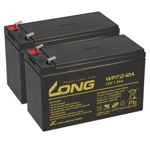 Kung Long Ersatz-Akkus für Elektro Scooter Razor E300 - 2 x 12V 7,2Ah Blei AGM Akkus, ideal für eine zuverlässige Stromversorgung und verlängerte Fahrten mit Ihrem E-Scooter.