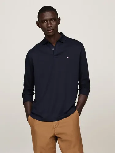 Tommy Hilfiger Langarm-Poloshirt L/S LIQUID COTTON REG POLO - Herren-Shirt aus 100% Baumwolle im casual Stil, unifarben und mit Polokragen. Ideal für lässige Anlässe und bequem zu tragen.