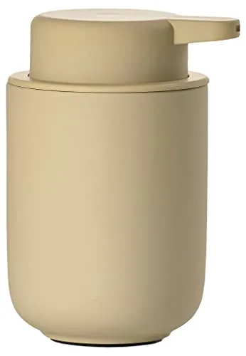 Zone Denmark Ume Seifenspender für Flüssigseife, Steingut/Keramik mit Soft Touch-Beschichtung, Skandinavisch im Design, 250 ml, Höhe 12,8 cm, Warm Sand (Beige)