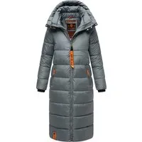 Navahoo Damen Wintermantel - Warmer Steppmantel mit Kapuze in Stormy Blue, Gr. S - Funktionsjacken mit wind- und wasserabweisendem Obermaterial, ideal für kalte Tage. Der moderne Oversize-Look und praktische Innentasche machen ihn zum perfekten Begleiter!