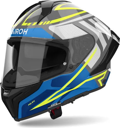 Airoh Matryx Rider Helm, schwarz/blau/gelb, S (55/56)