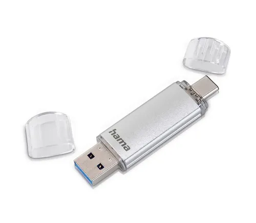 Hama 64 GB USB Stick 2-in-1 mit USB 3.0 und Type-C – ultraschnelle Datenübertragung bis 40 MB/s, ideal für PC, Smartphone und FullHD Filme - 