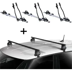 Fahrradträger SAGITTAR + Dachträger VDP EVO für Peugeot 208 - Gepäckträger-Set mit 3x Fahrradträger und Dachträger für Peugeot 208 (ab 2019). Hohe Belastbarkeit, einfache Montage und geeignet für alle Fahrradtypen – für maximalen Komfort auf Reisen!