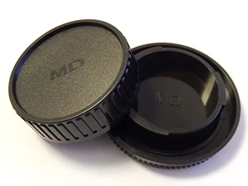 vhbw Objektivdeckel-Set kompatibel mit Sony A100, A200, A230, A290, A300, A33, A330 Kamera - Rück- und Gehäusedeckel, Schwarz