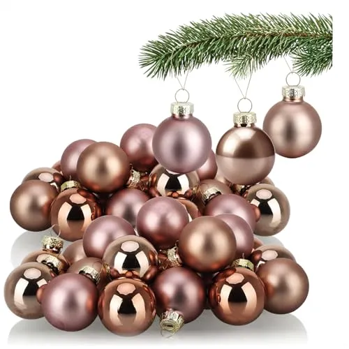 com-four® 40x Weihnachtskugel - Baumschmuck für die Weihnachtstanne - Mini-Glaskugeln Ø 3 cm - Weihnachtsdeko - kleine Christbaumkugeln aus echtem Glas für Weihnachten