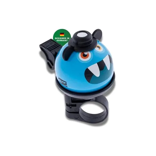 CONTEC Fahrrad-Klingel Beast Blau, Bike-Glocke, Bell, 22,2 mm Durchmesser, Universal-Halterung, verstellbar, laut, für Kinder Mädchen und Jungen, Aluminium