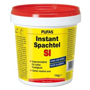 Pufas Spachtelmasse 033302000, SI Instant-Spachtel, weiß, für Wände, Innen- und Außenbereich, 1kg