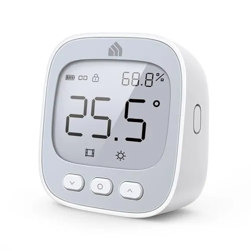 TP-Link Kasa KE110 Temperatur- & Luftfeuchtigkeitssensor - Nicht-programmierbare Thermostate mit präziser Temperaturregelung und Echtzeit-Überwachung für optimales Raumklima – ideal für die Steuerung von Kasa Heizkörperthermostaten.