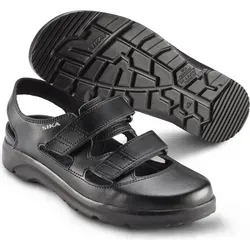 SIKA Unisex-Arbeitssandale - Rutschfeste Sicherheitssandale mit Klettverschluss - Bequeme und leichte Arbeitssandale mit stoßdämpfender PU-Sohle und atmungsaktivem Permair-Leder. Ideal für lange Arbeitstage in der Gastronomie und im Gesundheitswesen. Rutschfeste Sohle für sicheren Halt auf glatten Oberflächen.