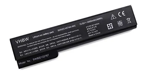 vhbw Akku kompatibel mit HP ProBook 6360b, 6460b, 6465b, 6470b, 6475b, 6560b, 6565b, 6570b Notebook (4400mAh, 11,1V, Li-Ion)