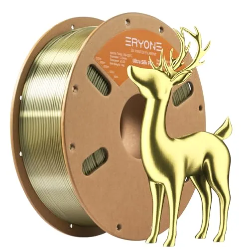 ERYONE Ultra Silk PLA Filament 1.75mm - Bronze, 1kg - Filament-3D-Druckmaterialien, seidig glänzendes Finish für auffällige Drucke, hervorragende Maßgenauigkeit und kompatibel mit allen gängigen 3D-Druckern.