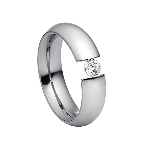 Heideman Damenring Intensio aus Edelstahl mit Zirkonia - Ringe für Damen: Hochwertiger Edelstahlring mit 4mm Brillant Schliff Zirkonia, ideal für empfindliche Haut und perfekt als Geschenk in eleganter Box.