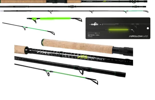 FTM Greenlight 3,00m Angelrute - Ideal zum Aalangeln - Angelrute für Süßwasserangeln, 3-teilig mit 50g Ködergewicht, perfekt für den gezielten Aal-Fang mit einer Länge von 300 cm.