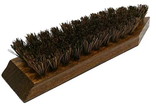 Hebold Schuhmacherei Große Schmutzbürste deluxe braun lackiert Kokosfasern natur braun mixed