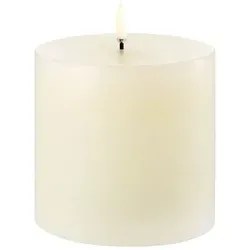Uyuni LED Stumpenkerze 10x10cm ivory in weiß von Piffany