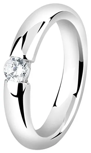Nenalina Damenring Solitär aus 925 Sterling Silber mit Zirkonia Stein - Eleganter Damenring aus hochwertigem 925 Sterling Silber, verziert mit einem funkelnden Zirkonia. Perfekt für jeden Anlass und ein ideales Geschenk für stilbewusste Frauen.