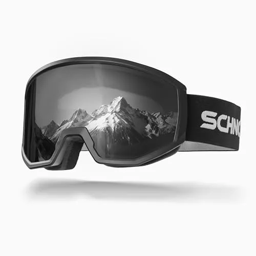 SCHNORR Skibrille Luchs Silber S3/S4 | Full REVO, Anti-Fog, UV400, 45 mm Band Skibrille Männer, Ski Brille Frauen, Snowboardbrille, schlechtes Wetter, Schibrille, Skiing Goggles