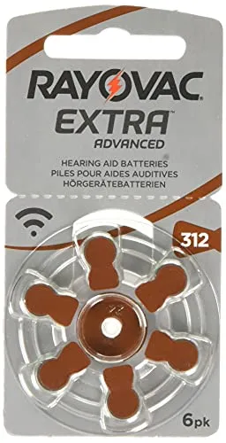 Rayovac Extra Advanced Zink Luft Hörgerätebatterie (in der Größe 312er Frustfrei-Pack, mit 60 Batterien, geeignet für Hörgeräte Hörhilfen Hörverstärker) braun