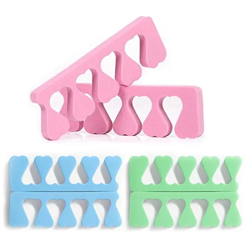 SIOPPKIK 3 Paare Schwamm Zehenspreizer,Weichschaum Finger Spreader Set,Zehen Separator Fingerteiler Abstandhalter Pediküre Maniküre Werkzeug