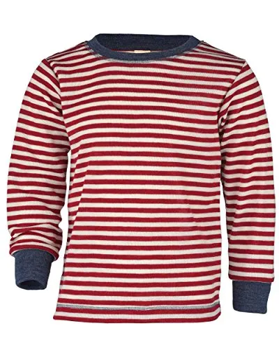 Engel Kinder Pullover Merinopullover Gr 92 rosa/rot - Geringelter Merinopullover für Kinder in Rosa/Rot, Größe 92. Mulesing-frei und ohne Kapuze, ideal für den Alltag. Hergestellt aus 100% Wolle für besten Tragekomfort.