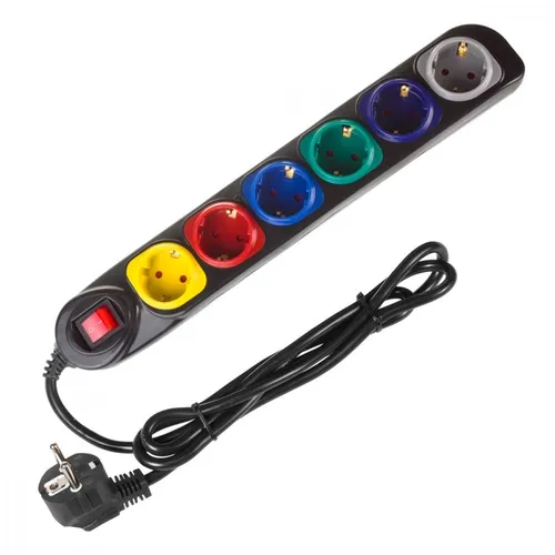Maclean MCE509 Steckdosenleiste 6-fach - 1,5 m Kabellänge, mit Kindersicherung und 2500W Leistung für sicheren Einsatz