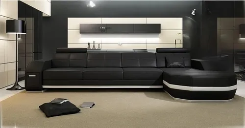 Design Ecksofa PH300B mit USB und Ledersitz - Modernes Ecksofa für bis zu 6 Personen, mit USB-Anschluss und stilvollem Design. Ideal für das Wohnzimmer, kompakt und bequem mit hochwertiger Polsterung.