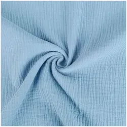 50x130cm Musselin Stoff uni Meterware Mulltuch Baumwolle - Blau