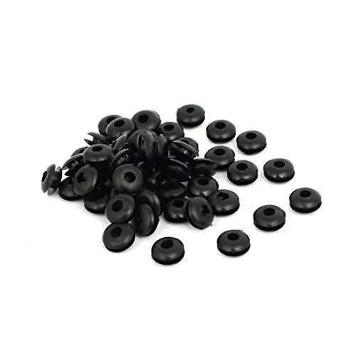 sourcing map Doppelt Seiten Gummi Ring Dichtung DurchführungsdrahtSchwarz 4mm inner Drm 50Stk de