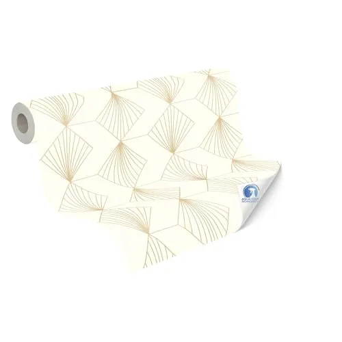 Livingwalls DESIGNDROP Vliestapete - Tapezieren ohne Kleister in Creme und Gold - Tapeten, die einfach zu verarbeiten sind – vorgekleistert und ohne Chaos. Ideal für Anfänger und mit robuster Qualität für ein gesundes Raumklima.