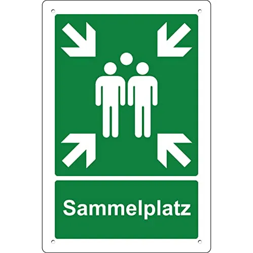 Sammelplatz Schild | Brandschutzschild 3 mm starkes Aluminium (Sammelplatz Cm 30x40)