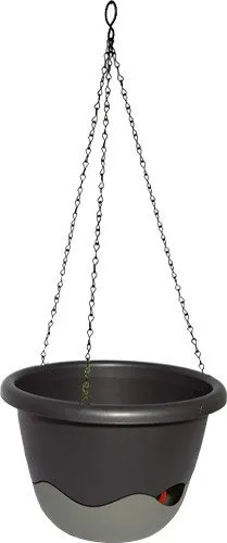 Plastia Blumenampel, Dunkel und Hell Anthrazit, 30 x 30 x 19 cm,