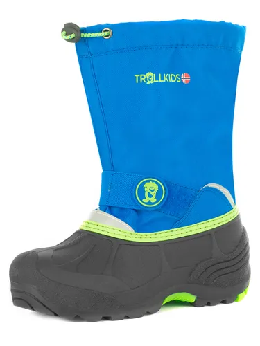 Trollkids Winterboots Größe 27 - Hellblau/Schwarz - Schneeschuhe für Kinder - wasserabweisend und atmungsaktiv, ideal für Temperaturen bis -32°C, mit herausnehmbarem Filz-Innenschuh und verstärkter Kappe.