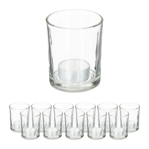 Teelichtgläser Teelichthalter Windlichter Votivgläser Kerzenbehälter 12 Stück