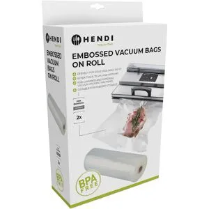 Hendi Vakuumierbeutel 971062, Folienrolle, 20 x 600 cm, 75µm, für Lebensmittel 2 Rollen