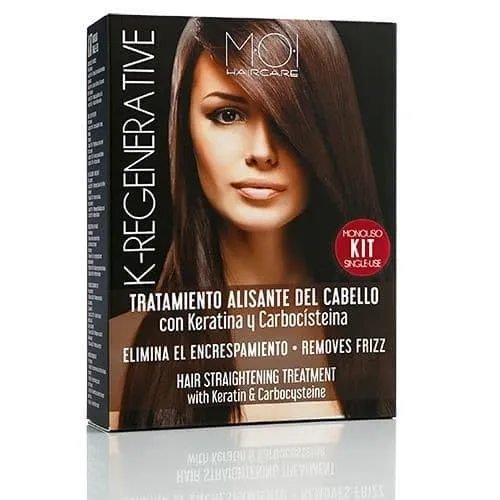 K-REGENERATIVE Intensivbehandlung gegen Frizz mit Keratin und Carbocystein - Einmalgebrauch für alle Haartypen, sorgt für glattes, kämmbares Haar und reduziert Frizz. Bietet eine natürliche Glättung ohne schweres Gefühl. Ideal für langfristige Ergebnisse und einfache Handhabung.