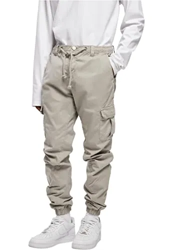 Urban Classics Herren Cargo Jogging Pants, wolfgrey, L - Wanderhosen mit stylischem Cargo-Design, aus dehnbarem Baumwoll-Twill für maximalen Komfort, ideal für aktive Männer, die Bequemlichkeit und Funktionalität schätzen.