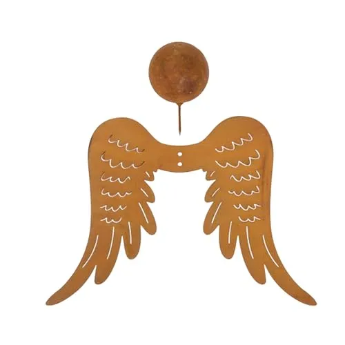 Gartenzaubereien Engelsflügel mit Kopf XL, Bausatz Rost Flügel