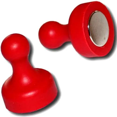 Kegelmagnet Kegel Pinnwand Magnet Neodym Ø 19 x 25mm - ROT - hält 2,3 kg - Starke Pinnwandmagnete mit Neodymkern (NdFeB) für Kühlschrank Magnet Glasboards Magnettafel Pinnwand Whiteboard 10 x