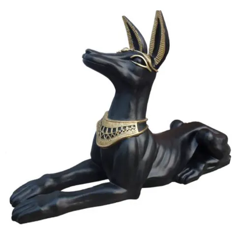Ägyptische Figur Schakal Anubis - 52 cm Dekoration - Antike Skulptur aus schwarzem Kunststoff, ideal für jede Raumgestaltung. Diese beeindruckende Anubis-Figur bringt ägyptischen Flair in Ihr Zuhause.