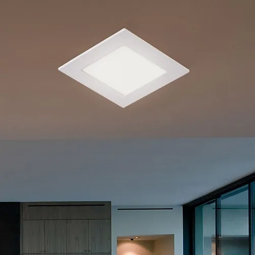 Einbaustrahler Panel Aufbauleuchte eckig weiß Wohnzimmer Flur warmweiß LED 8,4cm
